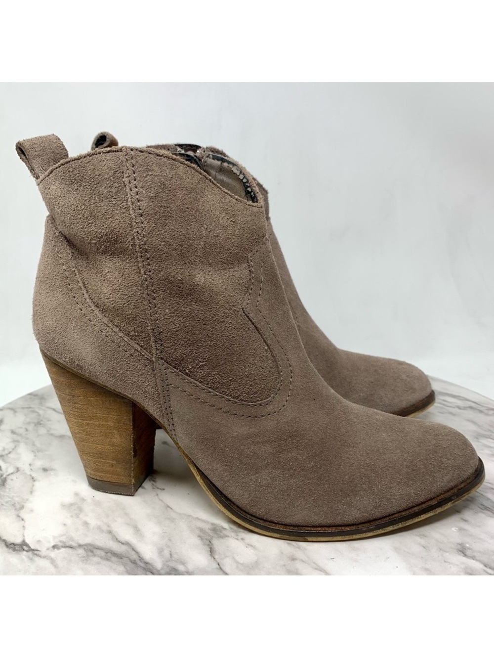 Steve Madden Plover Suede Western Booties 6 Boho Bohemian Festival Classic